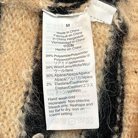 Madewell Crewneck oversize fuzzy zebra print sweater size medium - Picture 7 of 7